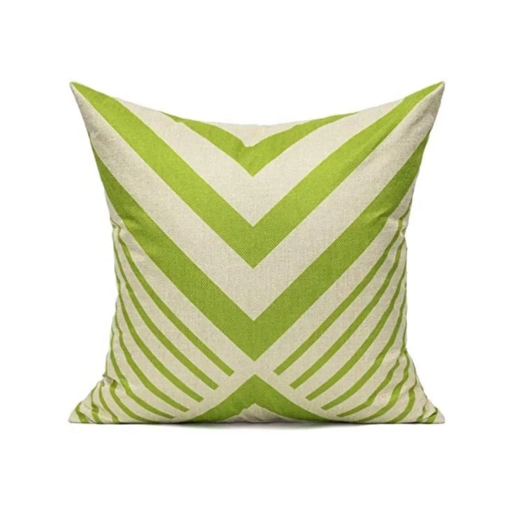 Luxury Home | Set of 4 Chic Lime Green Geometric Pattern Throw Pillow Covers